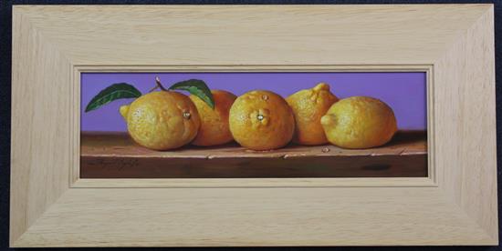 Raymond Campbell (20th C.) Lemons, 4.5 x 14.5in.